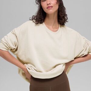 ALO Unisex Chill Crew Neck Pullover, Bone, Medium